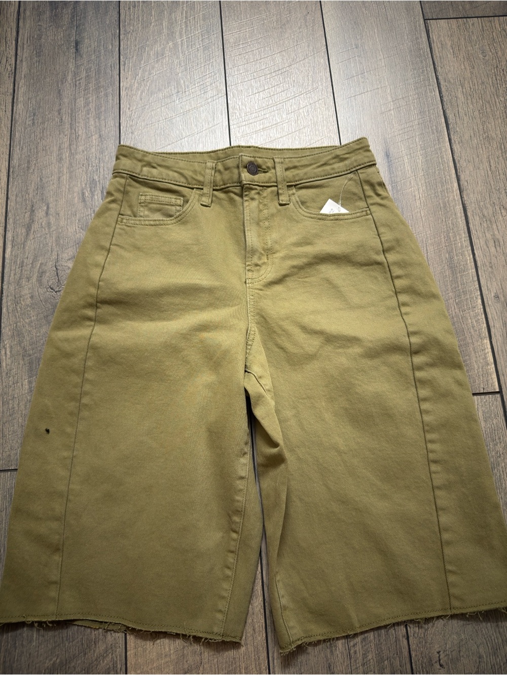 Time and Tru Olive High-Rise Boyfriend Jean